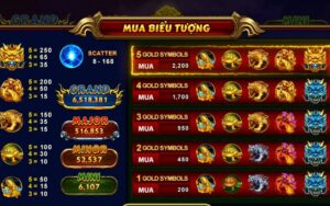gameplay nổ hũ kho báu tứ linh với hiệu ứng quay thưởng hấp dẫn
